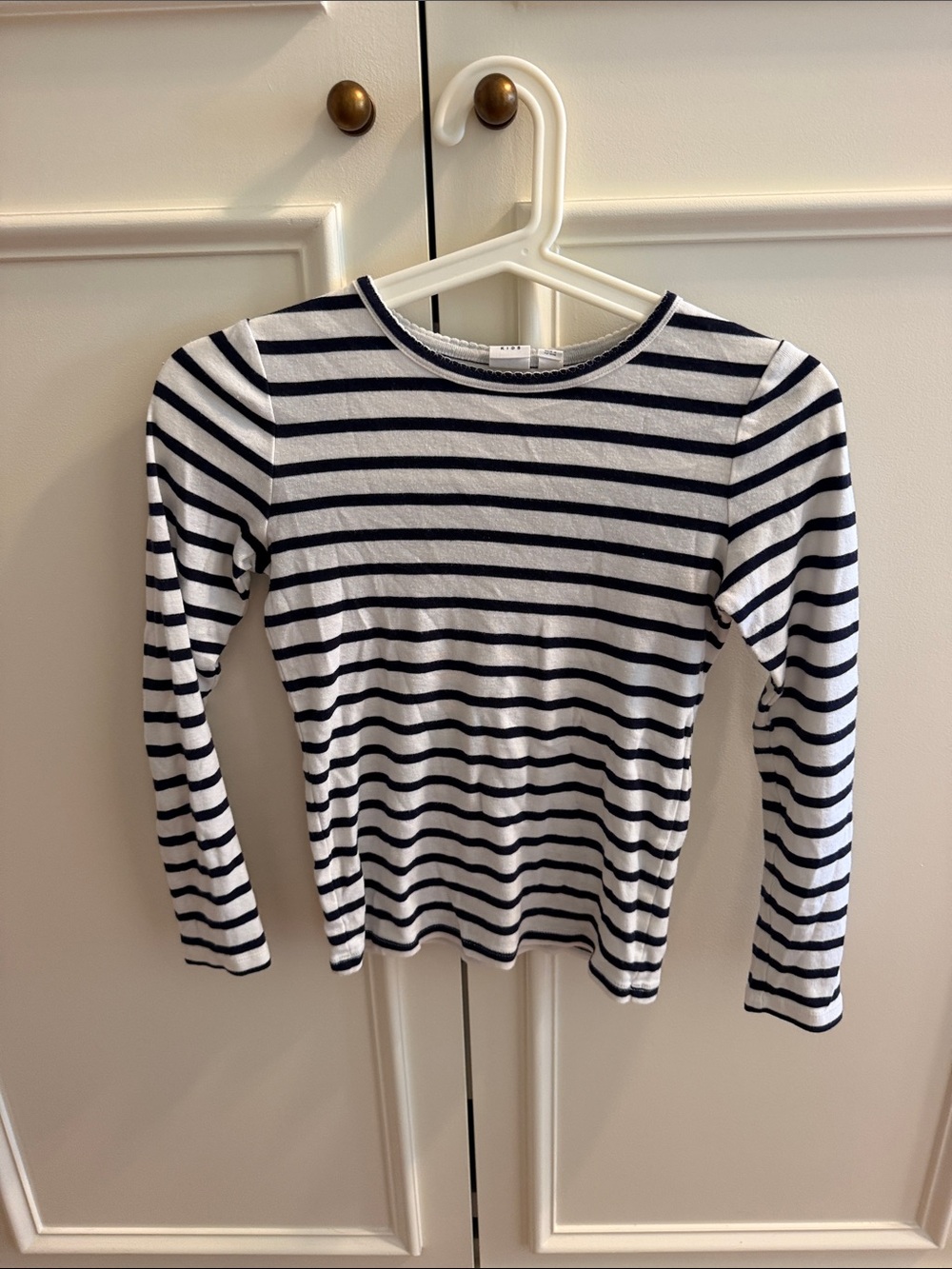 GAP Navy and White Striped Long-Sleeve Tee